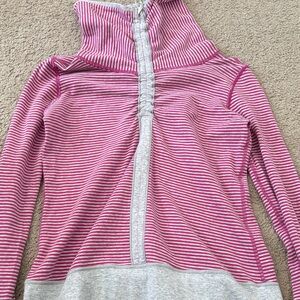 lululemon athletica Pink and Gray Striped Hoodie